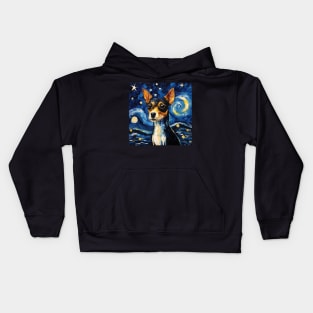 Toy Fox Terrier painted by Vincent Van Gogh Kids Hoodie